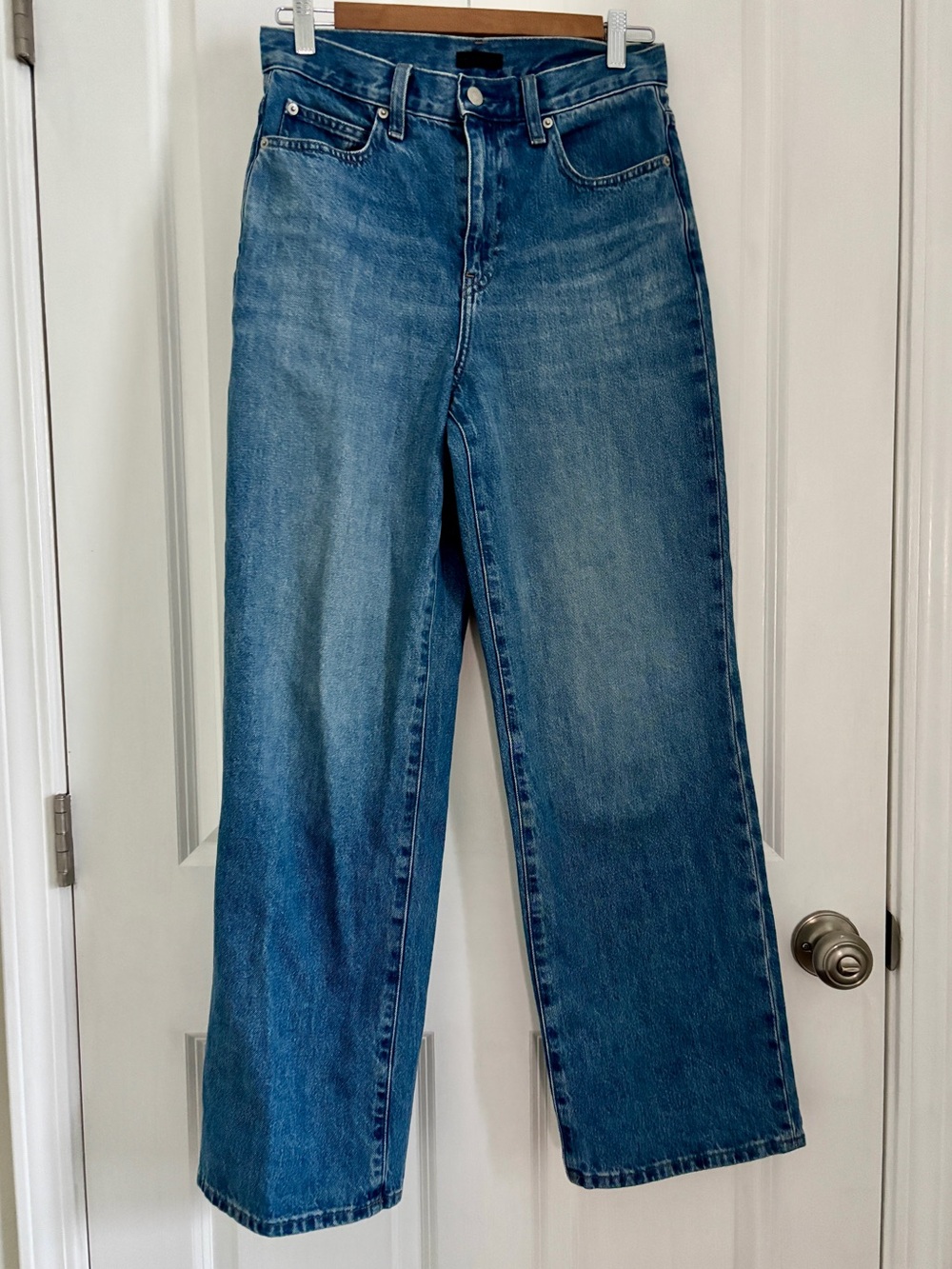 Uniqlo high rise wide straight jeans